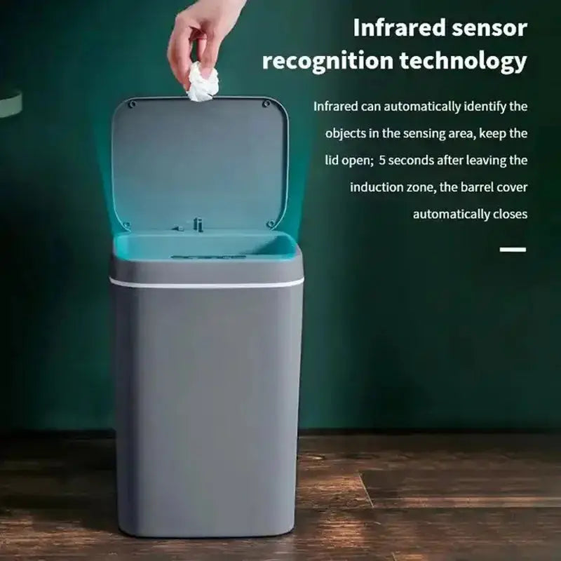 16L Automatic Sensor Trash Can Electric Touchless Smart Bin Kitchen Bathroom Waterproof Bucket Garbage With Lid Home Wastebasket